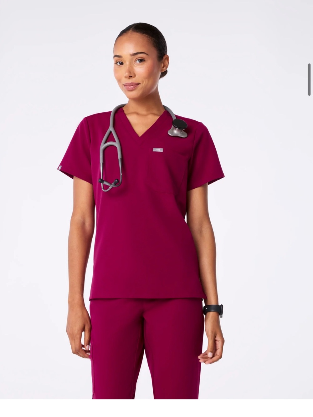 FIGS Dark Magenta Catarina - One-Pocket Scrub Top™ XXL